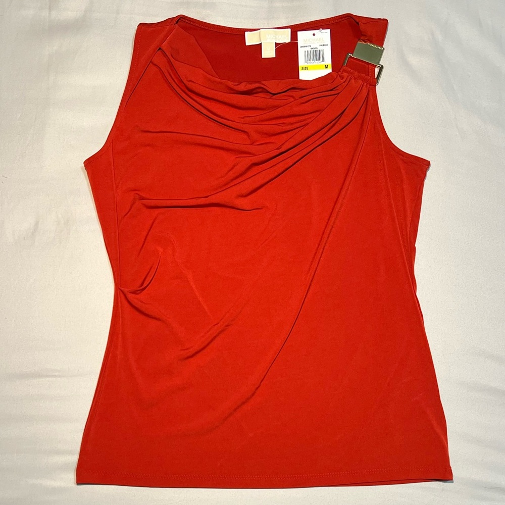 Michael Kors womens medium top in Rhubarb (dark red). New with tags.